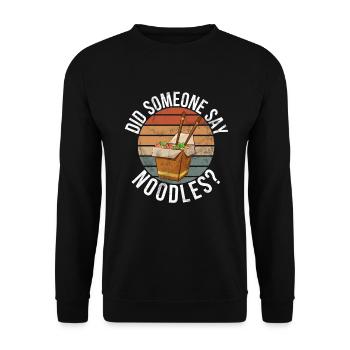 Noodle Lover Gifts - Unisex Pullover - Schwarz - Vorne - Alina (178cm) & Michal (187cm)