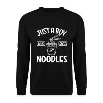 Noodle Lover Gifts - Unisex Pullover - Schwarz - Vorne - Alina (178cm) & Michal (187cm)