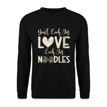 Noodle Lover Gifts - Unisex Sweatshirt - black - Front - Alina (178cm) & Michal (187cm)