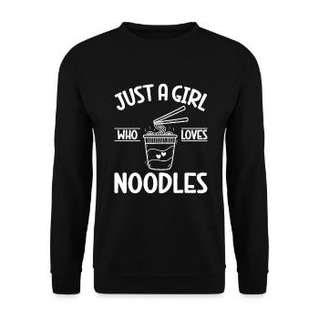 Noodle Lover Gifts - Unisex Sweatshirt - black - Front - Alina (178cm) & Michal (187cm)