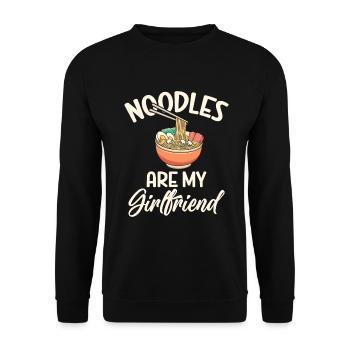Noodle Lover Gifts - Unisex Sweatshirt - black - Front - Alina (178cm) & Michal (187cm)