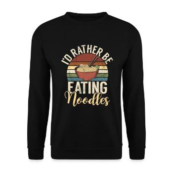 Noodle Lover Gifts - Unisex Pullover - Schwarz - Vorne - Alina (178cm) & Michal (187cm)