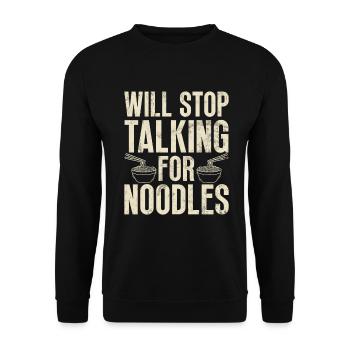 Noodle Lover Gifts - Unisex Pullover - Schwarz - Vorne - Alina (178cm) & Michal (187cm)