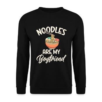 Noodle Lover Gifts - Unisex Sweatshirt - black - Front - Alina (178cm) & Michal (187cm)