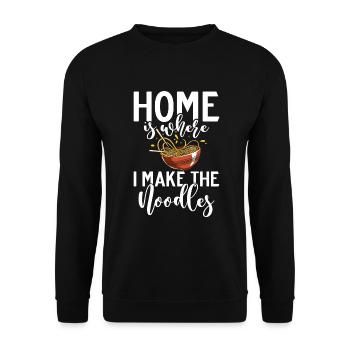 Noodle Lover Gifts - Unisex Sweatshirt - black - Front - Alina (178cm) & Michal (187cm)