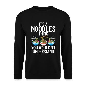 Noodle Lover Gifts - Unisex Pullover - Schwarz - Vorne - Alina (178cm) & Michal (187cm)
