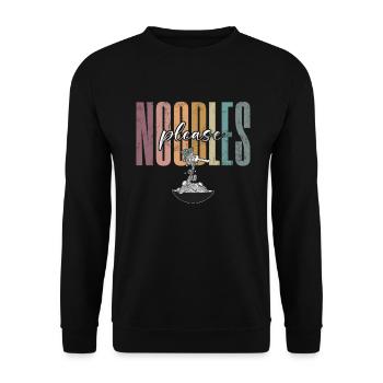 Noodle Lover Gifts - Unisex Pullover - Schwarz - Vorne - Alina (178cm) & Michal (187cm)