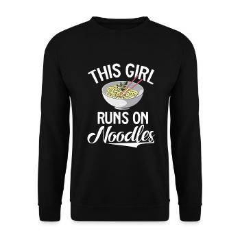 Noodle Lover Gifts - Unisex Sweatshirt - black - Front - Alina (178cm) & Michal (187cm)