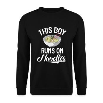 Noodle Lover Gifts - Unisex Pullover - Schwarz - Vorne - Alina (178cm) & Michal (187cm)