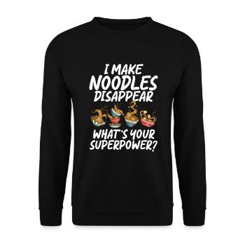 Noodle Lover Gifts - Unisex Pullover - Schwarz - Vorne - Alina (178cm) & Michal (187cm)