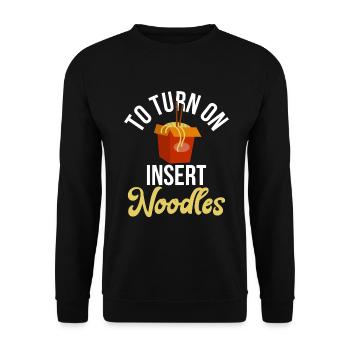 Noodle Lover Gifts - Unisex Pullover - Schwarz - Vorne - Alina (178cm) & Michal (187cm)