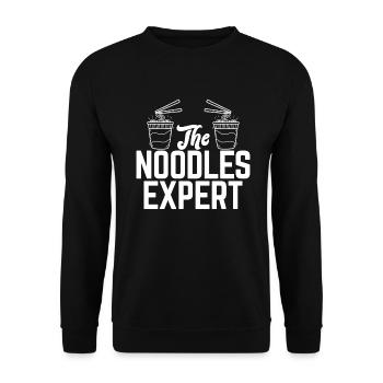 Noodle Lover Gifts - Unisex Pullover - Schwarz - Vorne - Alina (178cm) & Michal (187cm)