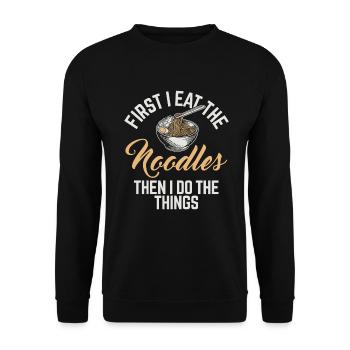 Noodle Lover Gifts - Unisex Sweatshirt - black - Front - Alina (178cm) & Michal (187cm)