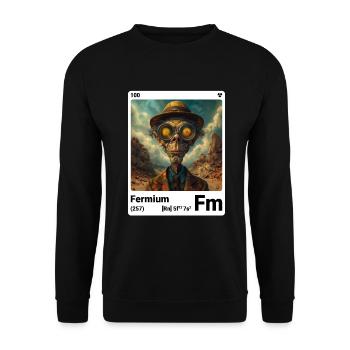 AI am Fermium (wt) fashion periodictable nerdy - Unisex Sweatshirt - black - Front - Alina (178cm) & Michal (187cm)