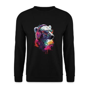 Polar Bär - Unisex Pullover - Schwarz - Vorne - Alina (178cm) & Michal (187cm)