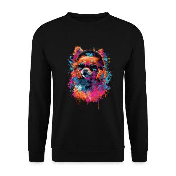 Pomeranian - Unisex Sweatshirt - black - Front - Alina (178cm) & Michal (187cm)