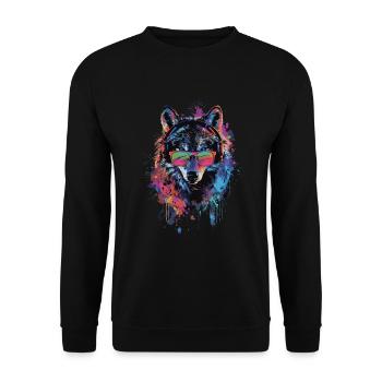 Wolf - Unisex Sweatshirt - black - Front - Alina (178cm) & Michal (187cm)