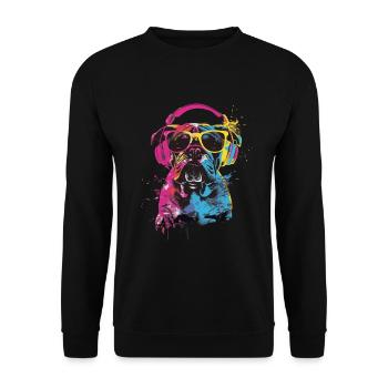 Bouledogue - Sweat-shirt Unisexe - noir - Devant - Alina (178cm) & Michal (187cm)