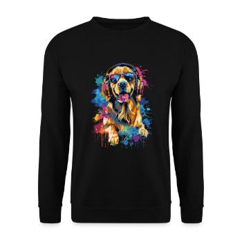 Golden retriever - Sweat-shirt Unisexe - noir - Devant - Alina (178cm) & Michal (187cm)