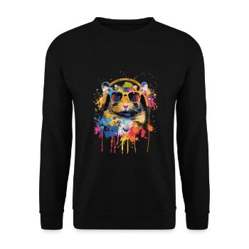 Hamster - Sweat-shirt Unisexe - noir - Devant - Alina (178cm) & Michal (187cm)