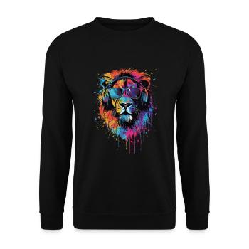 Löwe - Unisex Pullover - Schwarz - Vorne - Alina (178cm) & Michal (187cm)