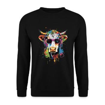 Irish Kuh - Unisex Pullover - Schwarz - Vorne - Alina (178cm) & Michal (187cm)