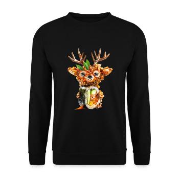 Hirsch Gimbap - Unisex Pullover - Schwarz - Vorne - Alina (178cm) & Michal (187cm)