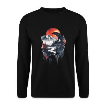 Komodo Dragon - Unisex Sweatshirt - black - Front - Alina (178cm) & Michal (187cm)