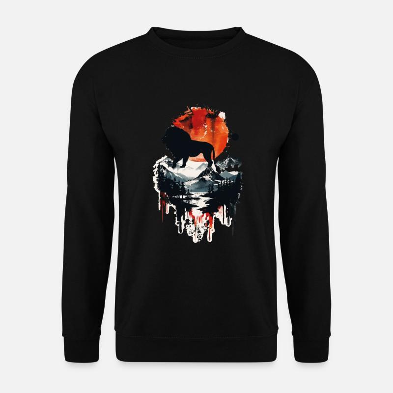Lion - Sweat-shirt Unisexe - noir