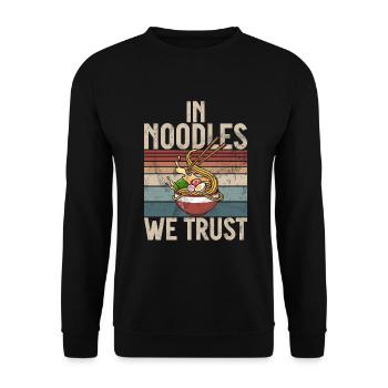 Noodle Lover Gifts - Unisex Sweatshirt - black - Front - Alina (178cm) & Michal (187cm)