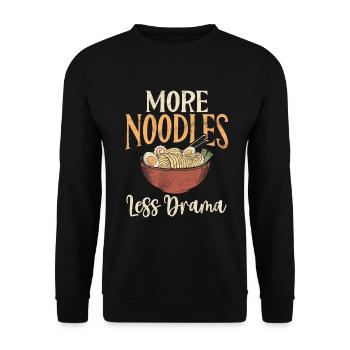 Noodle Lover Gifts - Unisex Pullover - Schwarz - Vorne - Alina (178cm) & Michal (187cm)