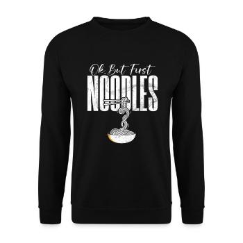 Noodle Lover Gifts - Unisex Pullover - Schwarz - Vorne - Alina (178cm) & Michal (187cm)