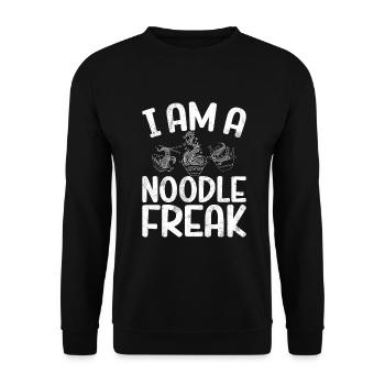 Noodle Lover Gifts - Unisex Pullover - Schwarz - Vorne - Alina (178cm) & Michal (187cm)