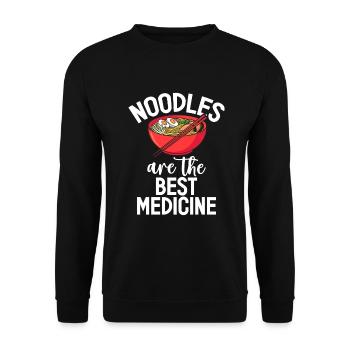 Noodle Lover Gifts - Unisex Pullover - Schwarz - Vorne - Alina (178cm) & Michal (187cm)