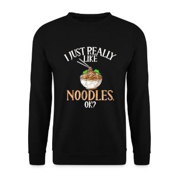 Noodle Lover Gifts - Unisex Pullover - Schwarz - Vorne - Alina (178cm) & Michal (187cm)