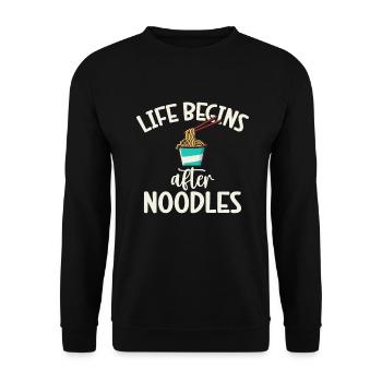 Noodle Lover Gifts - Unisex Sweatshirt - black - Front - Alina (178cm) & Michal (187cm)