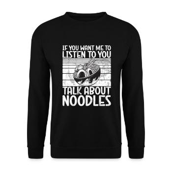 Noodle Lover Gifts - Unisex Pullover - Schwarz - Vorne - Alina (178cm) & Michal (187cm)