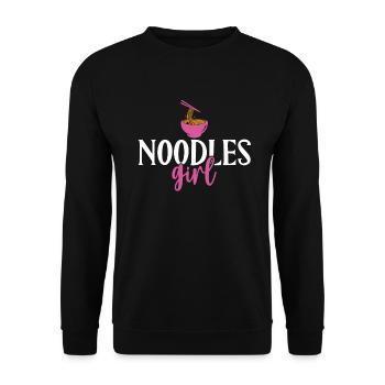 Noodle Lover Gifts - Unisex Pullover - Schwarz - Vorne - Alina (178cm) & Michal (187cm)