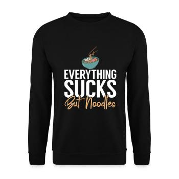 Noodle Lover Gifts - Unisex Pullover - Schwarz - Vorne - Alina (178cm) & Michal (187cm)