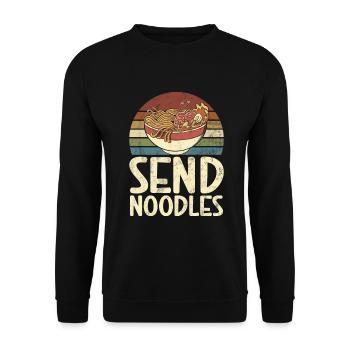 Noodle Lover Gifts - Unisex Pullover - Schwarz - Vorne - Alina (178cm) & Michal (187cm)