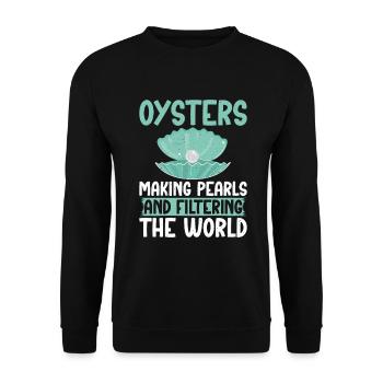 Oyster Gifts - Unisex Pullover - Schwarz - Vorne - Alina (178cm) & Michal (187cm)