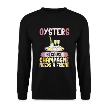 Oyster Gifts - Unisex Pullover - Schwarz - Vorne - Alina (178cm) & Michal (187cm)