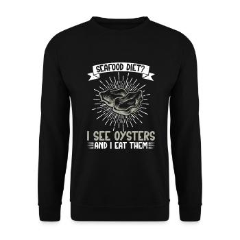 Oyster Gifts - Unisex Pullover - Schwarz - Vorne - Alina (178cm) & Michal (187cm)