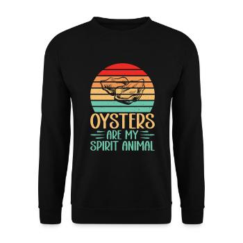 Oyster Gifts - Unisex Pullover - Schwarz - Vorne - Alina (178cm) & Michal (187cm)