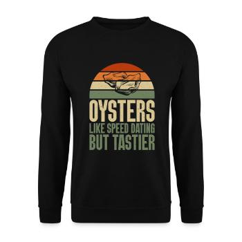 Oyster Gifts - Unisex Pullover - Schwarz - Vorne - Alina (178cm) & Michal (187cm)