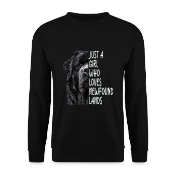 Newfoundland Girl Geschenk - Unisex Pullover - Schwarz - Vorne - Alina (178cm) & Michal (187cm)