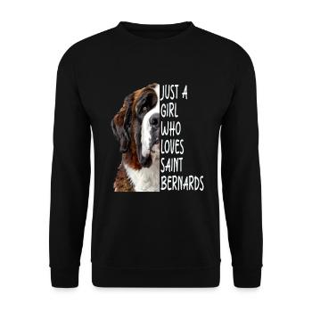 Saint Bernard Girl Gift - Unisex Sweatshirt - black - Front - Alina (178cm) & Michal (187cm)
