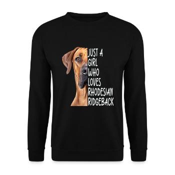 Ridgeback Rhodesian Geschenk - Unisex Pullover - Schwarz - Vorne - Alina (178cm) & Michal (187cm)