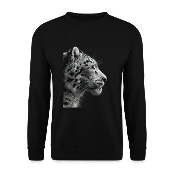 Snow leopard - Unisex Sweatshirt - black - Front - Alina (178cm) & Michal (187cm)