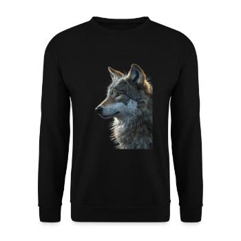 Wolf - Unisex Sweatshirt - black - Front - Alina (178cm) & Michal (187cm)